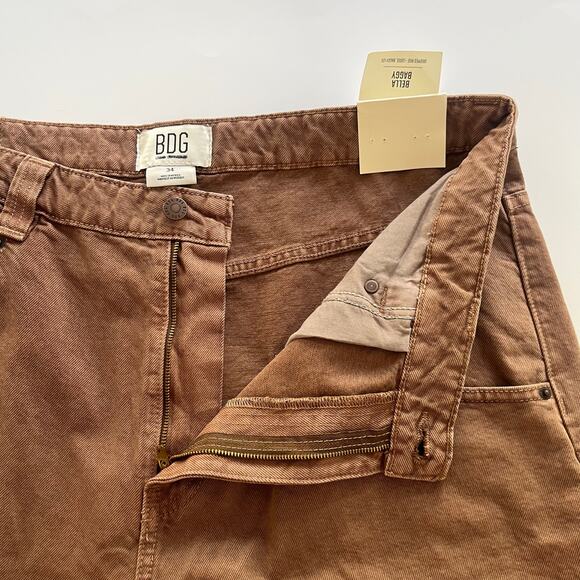 Urban Outfitters BDG Bella Baggy Carpenter Jeans Women's Size 34 Brown Loose NWT - Picture 5 of 12